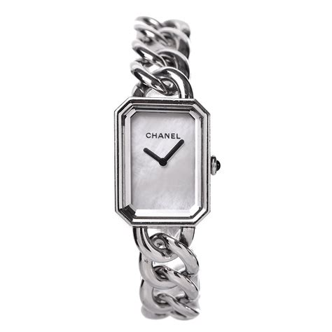 chanel premiere rock watch mother of pearl dial|CHANEL Stainless Steel Lambskin Mother of Pearl 16mm .